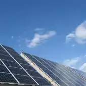 solar panels and blue sky
