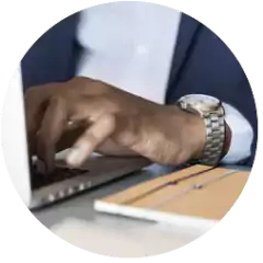 mans fingers on keyboard